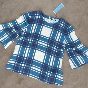 Draper James NWT plaid blouse